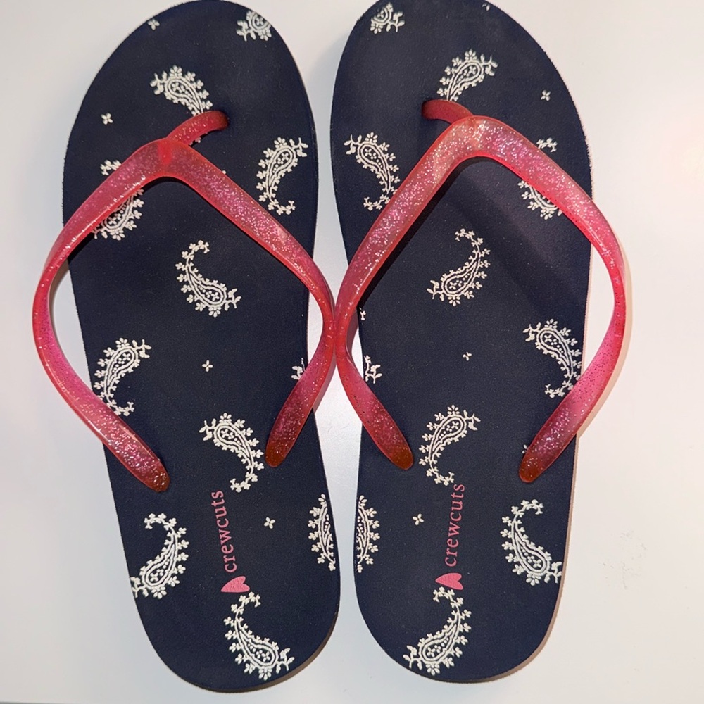 Crewcuts Navy and Pink Kids Flip Flops 4/5